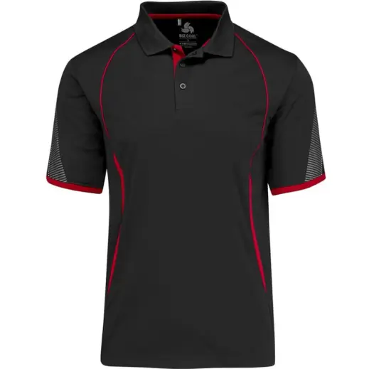 Mens Razor Golf Shirt Black-Red